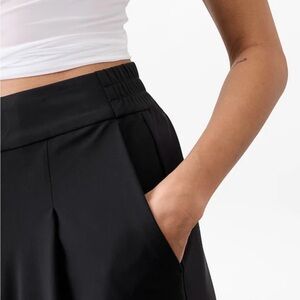 Athleta Black High-Waist Wide-Leg Pants